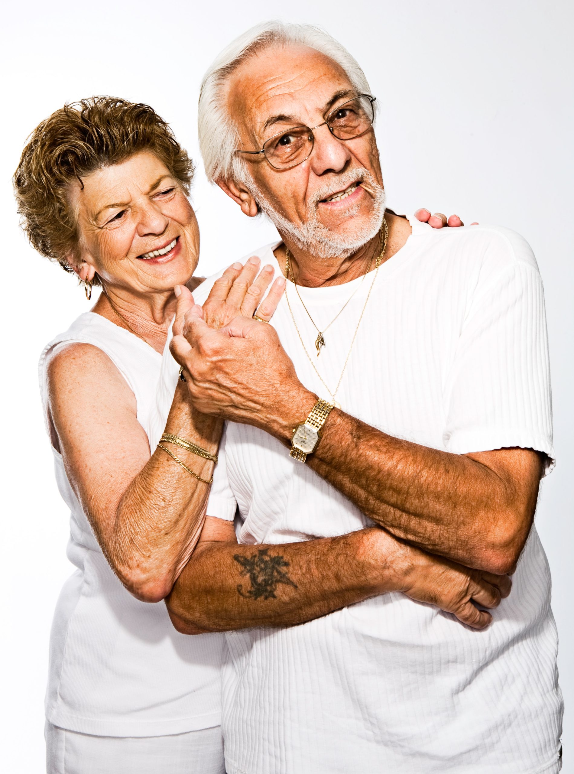 a man and woman hugging