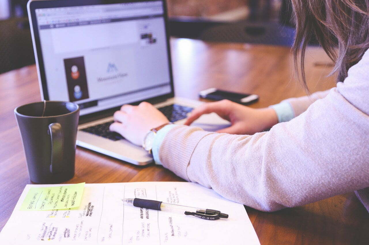 a person working on the computer