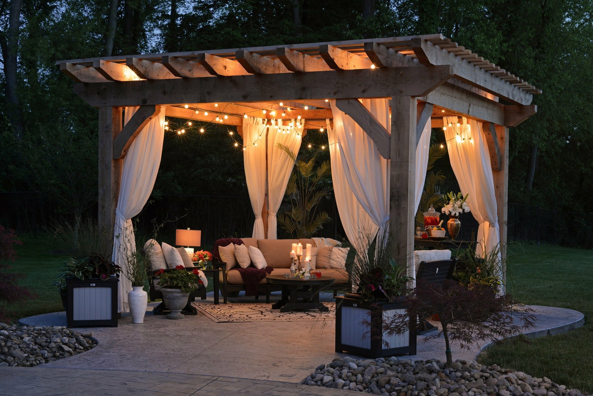 a house with a large canopy