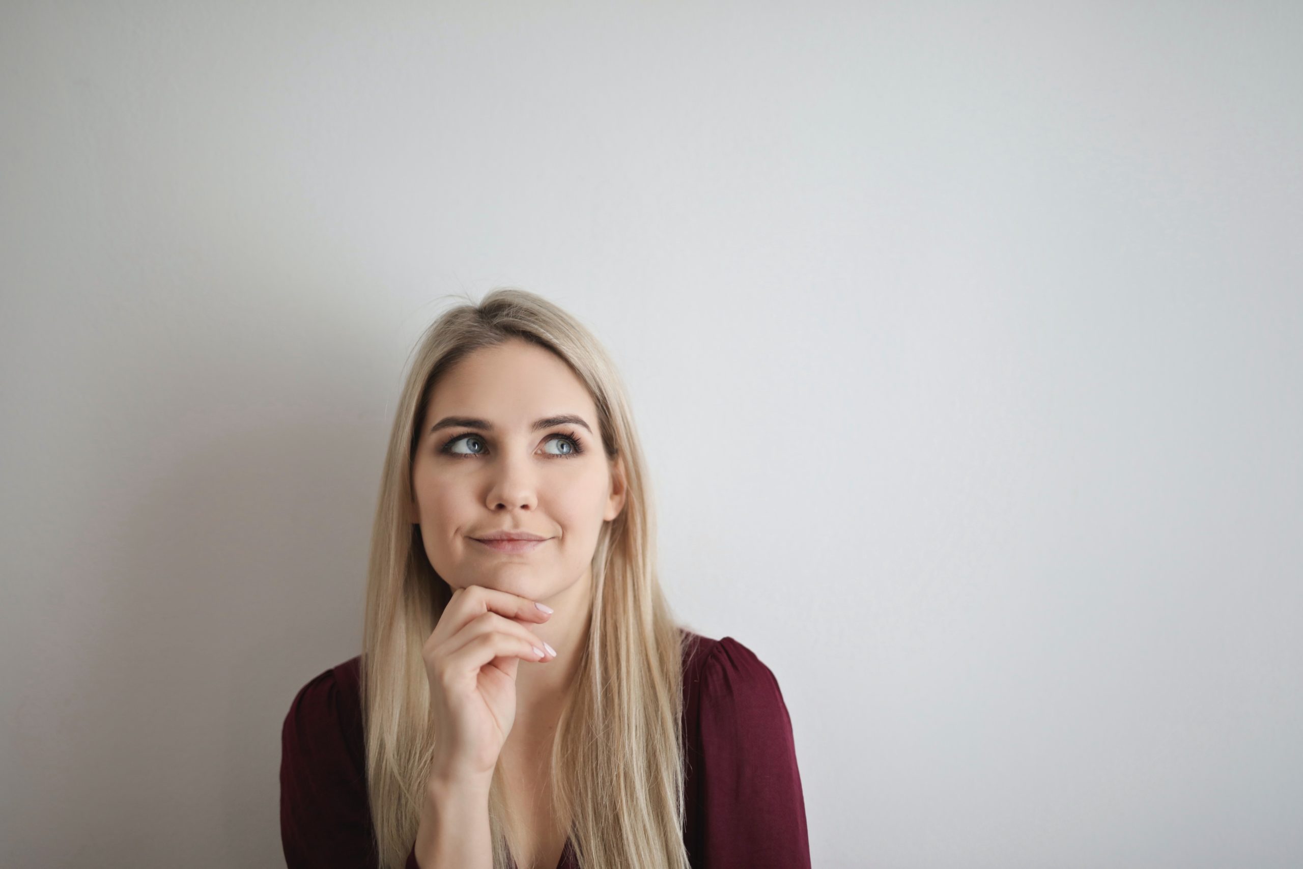 a woman with long hair