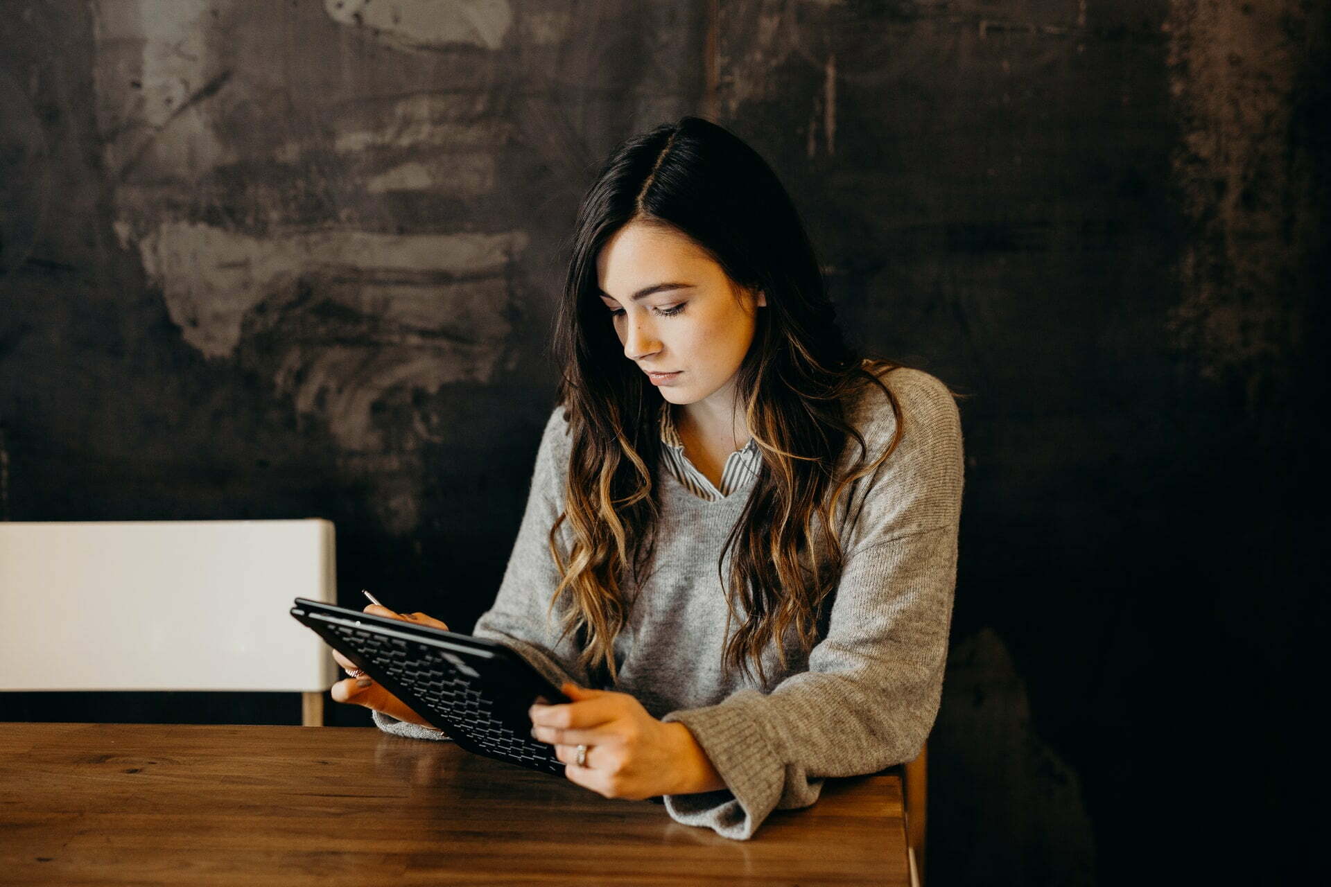 a person sitting at a desk