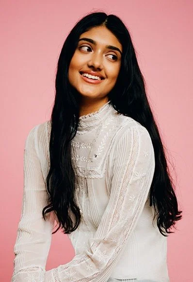 Neelam Gill with long hair