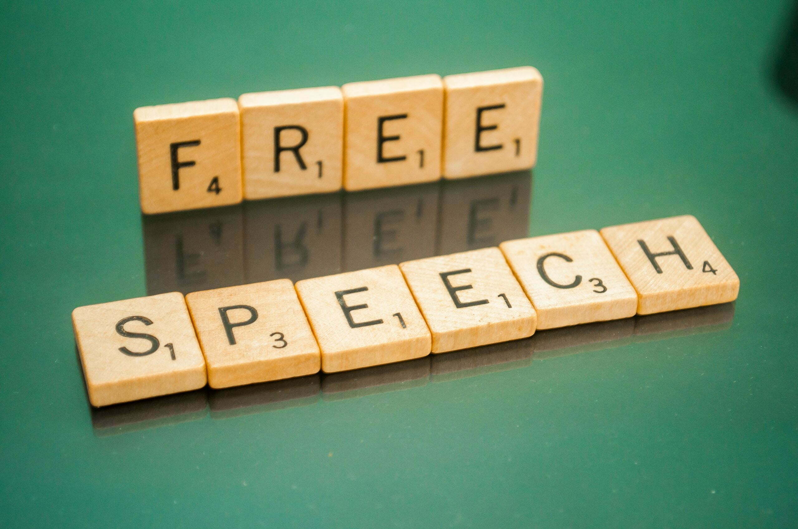 Free Speech on wooden blocks