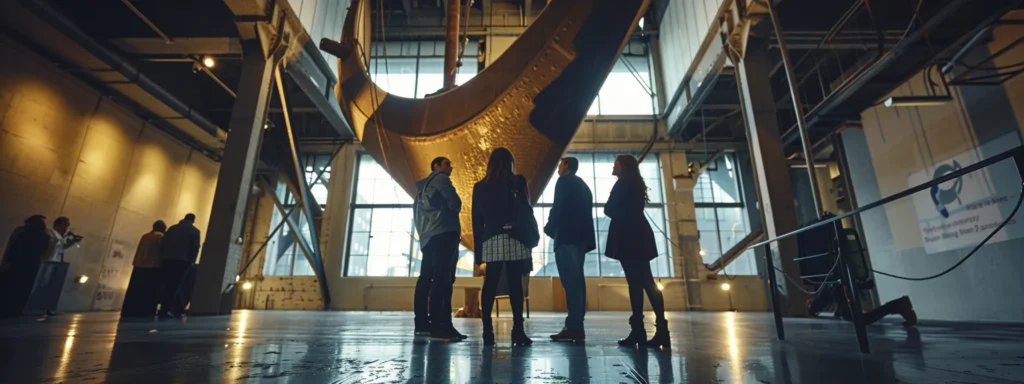 a group of professionals standing around a large anchor, engaged in a discussion about the benefits of products from gundry md.